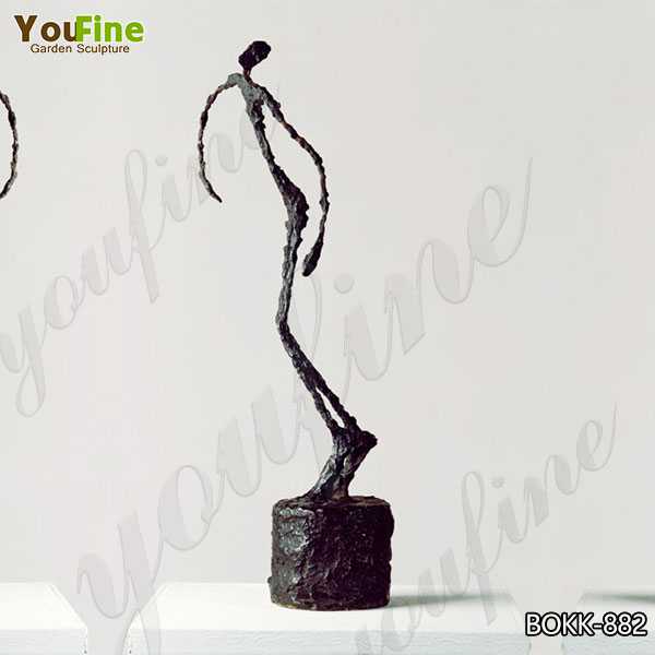 Modern Abstract Giacometti Falling Man Bronze Sculpture
