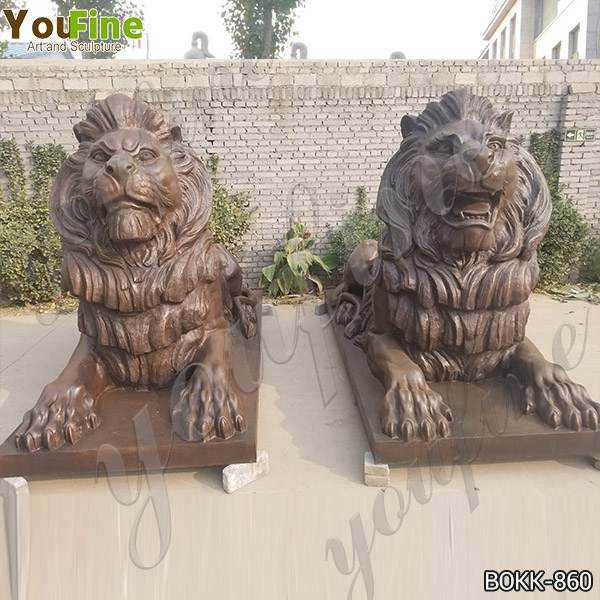 High-quality Outdoor Casting Bronze Lions Sculptures for Garden Wholesale BOKK-860