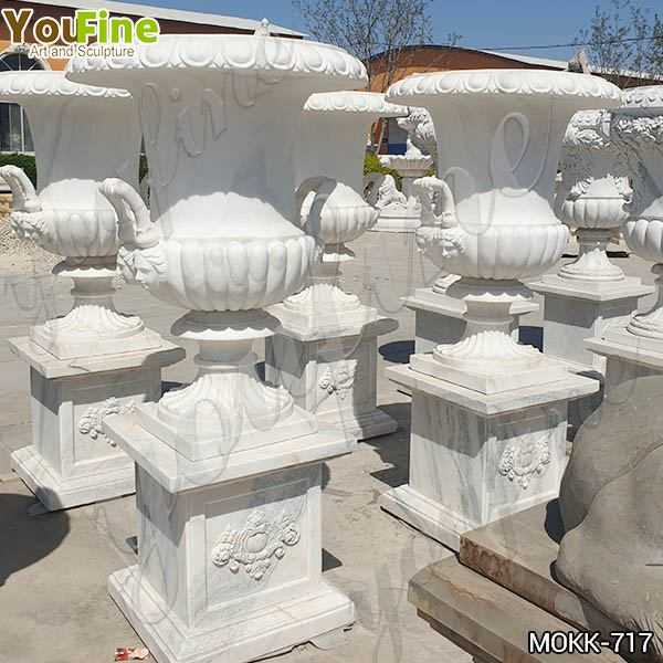 Hot Sale Classic Design Marble Flower Pots for Garden Decoration MOKK-717