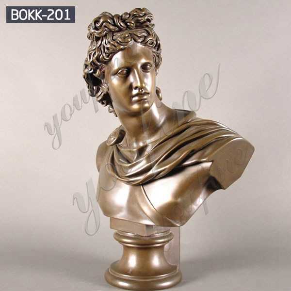 Hot Selling Greek Bronze Apollo Bust Statue for Decor Manufacturer BOKK-201