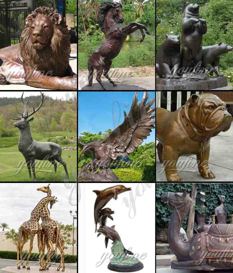 Large Bronze Animal Statue of Lion