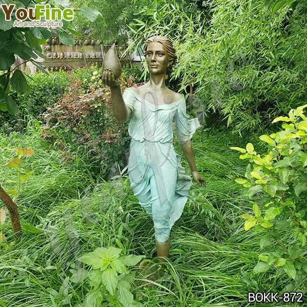 Life Size Outdoor Bronze Lady Garden Sculpture for Sale