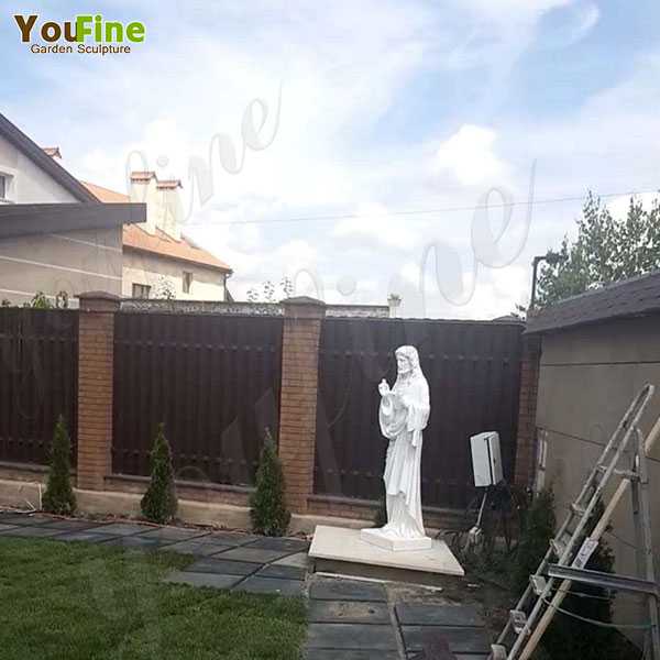 Life Size White Marble Jesus Statue for sale