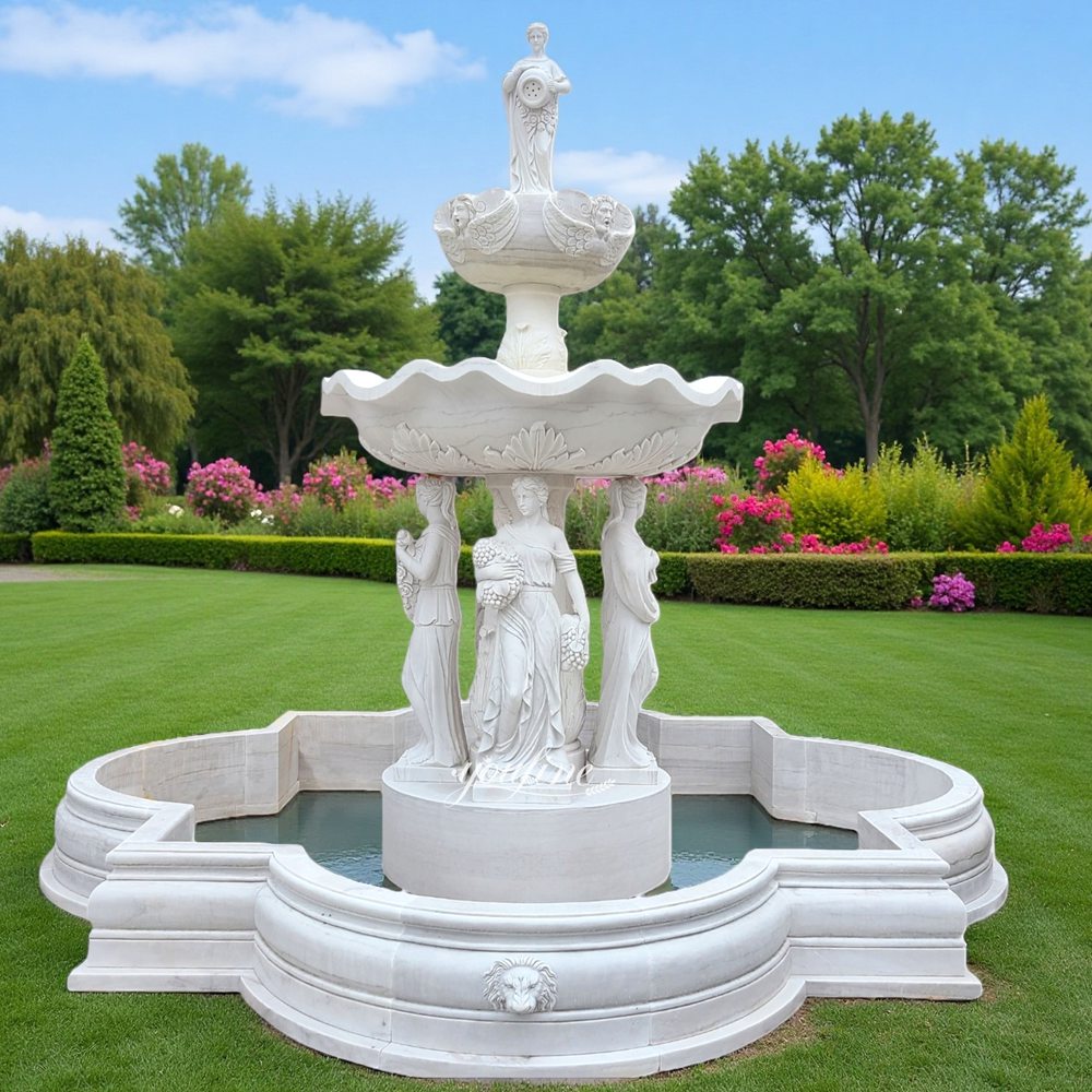 Marble Lady Statue Fountain