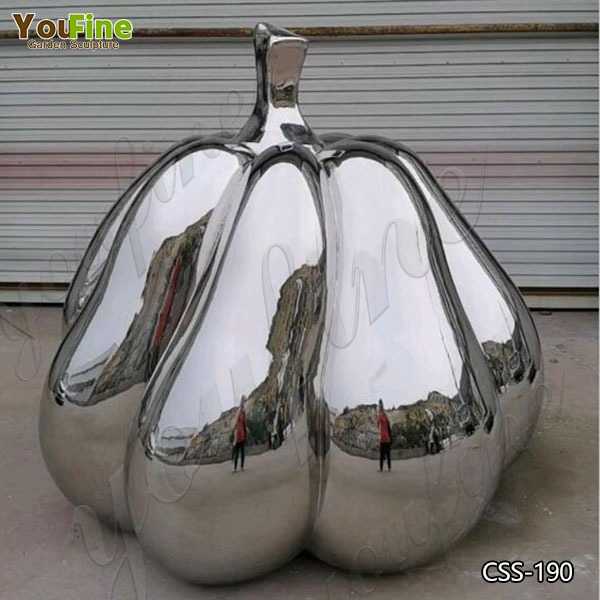 Mirror Polished Outdoor Pumpkin Sculpture