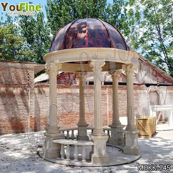 Outdoor Beige Marble Wedding Gazebo Decorations for Sale