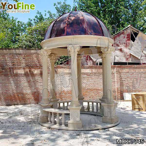 Outdoor Beige Marble Wedding Gazebo Decorations