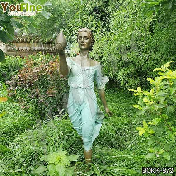 Outdoor Bronze Lady Garden Sculpture for Sale