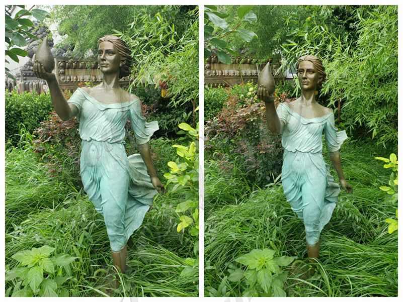 Outdoor Bronze Lady Sculpture for Sale