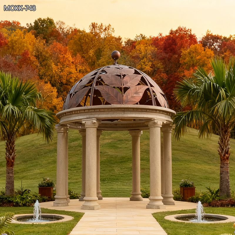 LARGE Beige Stone Gazebo