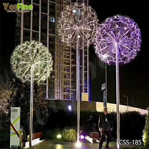 Outdoor Stainless Steel Dandelion Light Sculpture Manufacturers CSS-185