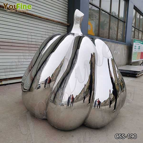 Outdoor Stainless Steel Pumpkin Sculpture