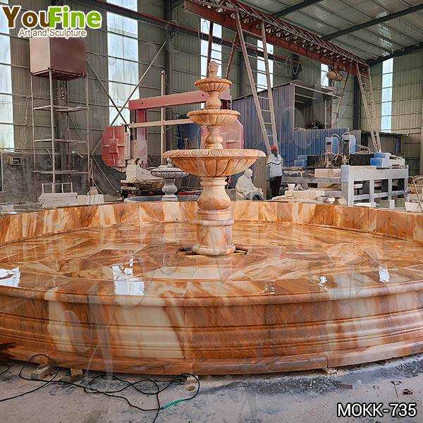 Red Three Tiered Marble Fountain for Sale