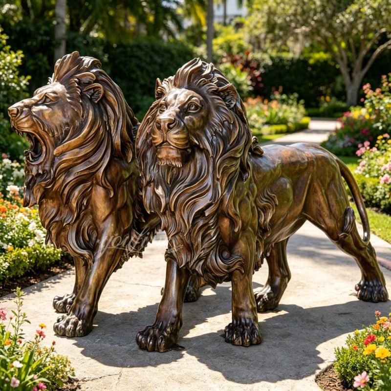 magnificent Walking Lion Statue in garden