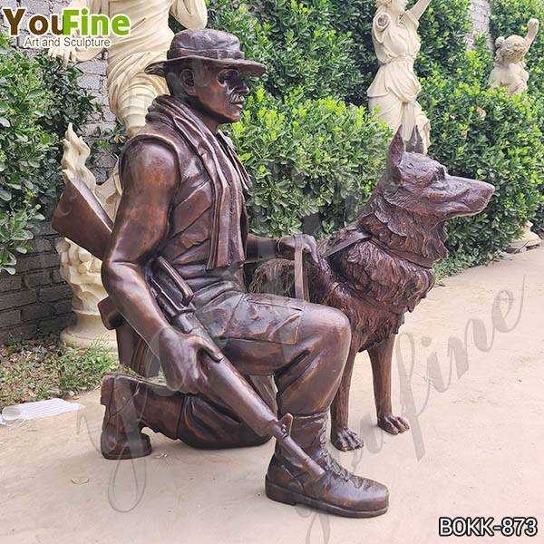 War Memorial Bronze Soldier with Dog Statue for Sale