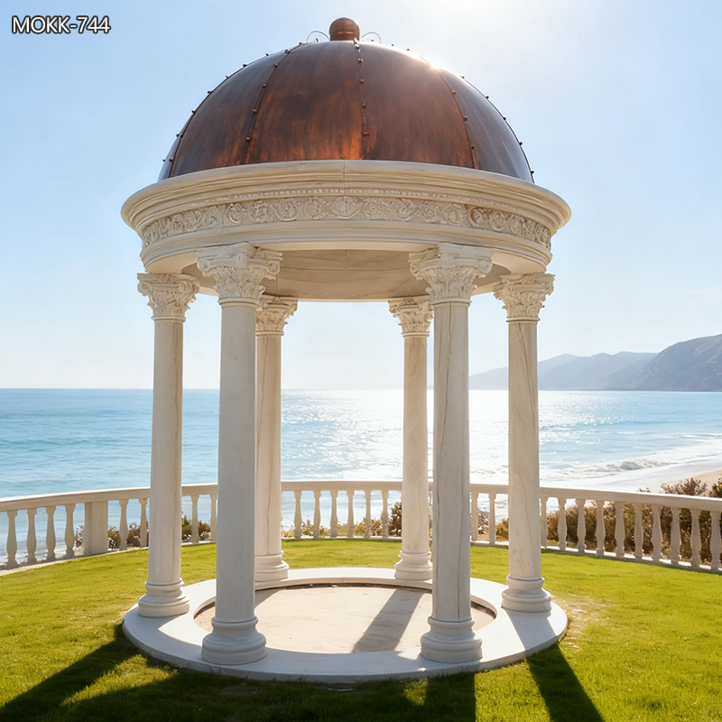 Marble Ornate Wedding White Gazebo for Sale MOKK-744