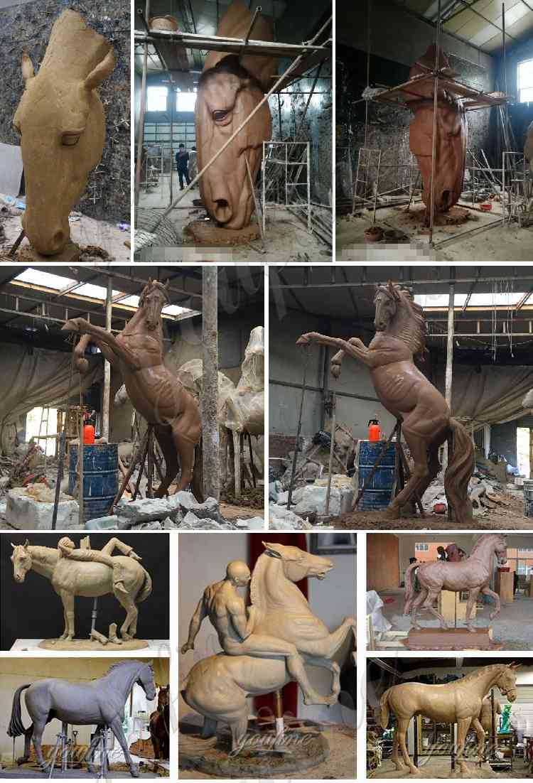 clay model of horses statue