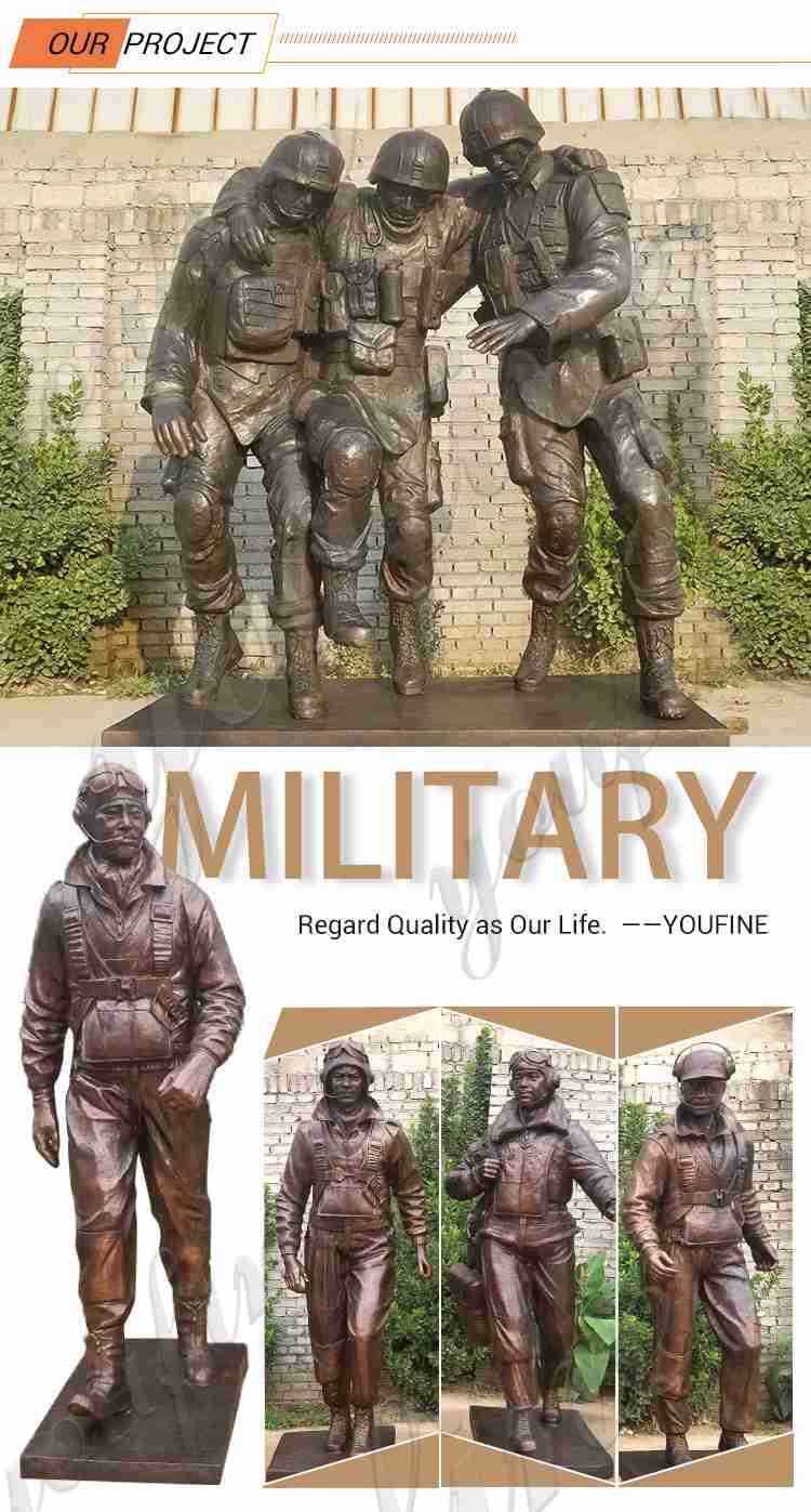 kneeling soldier garden statue