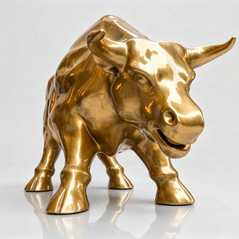Golden Bull Statue Inspired by Brazil Stock Exchange BABB-02