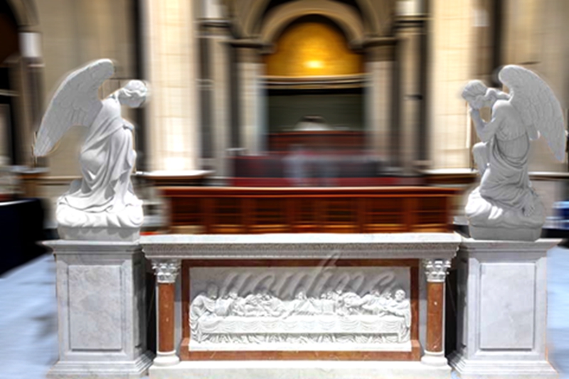 Custom Marble Church Altar Designs with Angel Statue