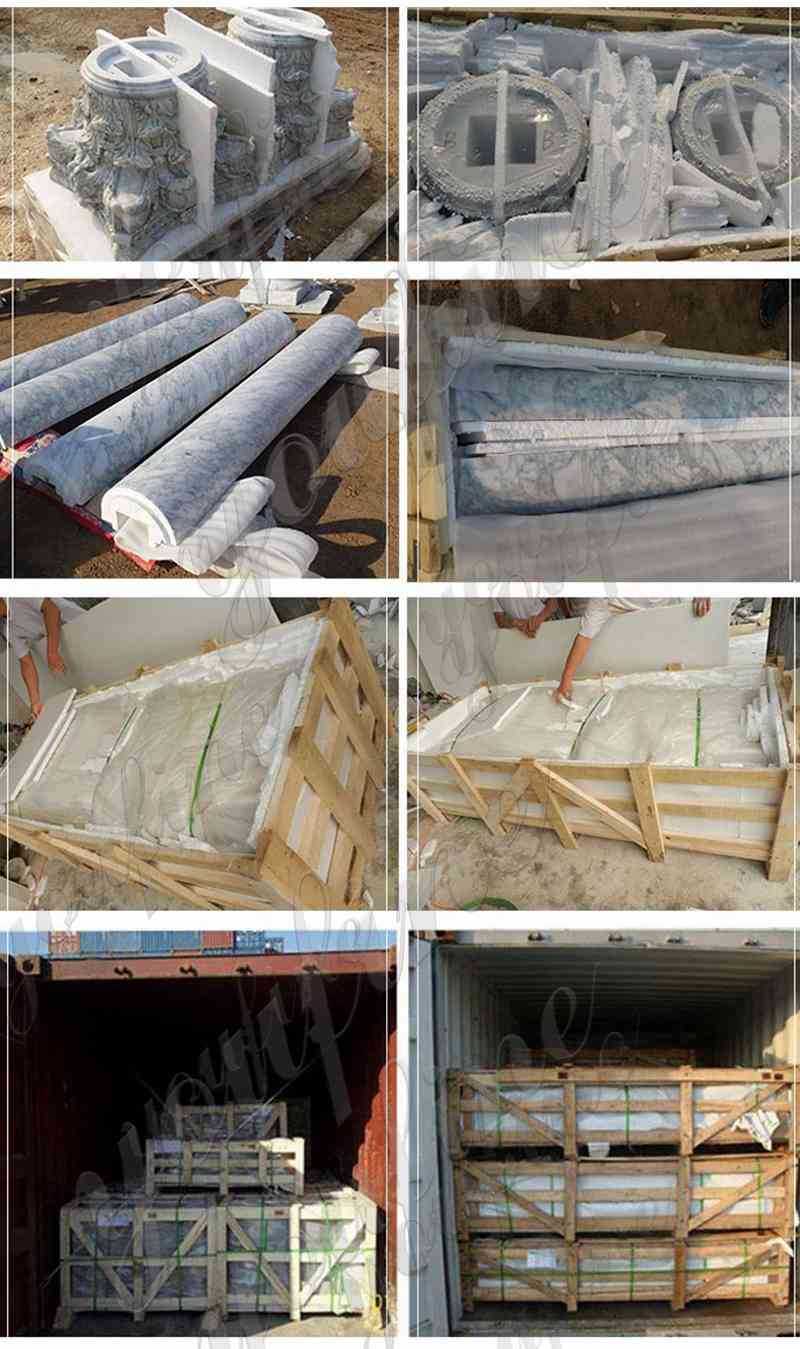 packing of Outdoor Beige Stone Gazebo Pavilion