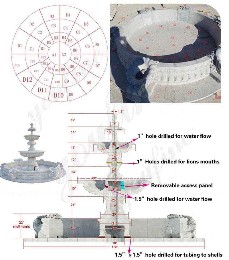 tiered garden fountain install