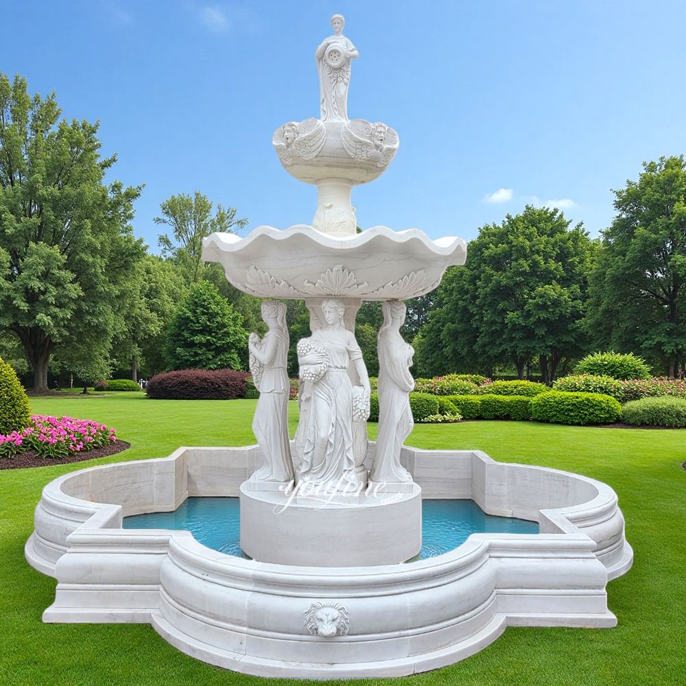 Grand Style White Marble Lady Statue Fountain MOKK-736