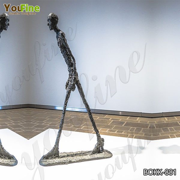 Abstract Bronze Walking Man Sculpture