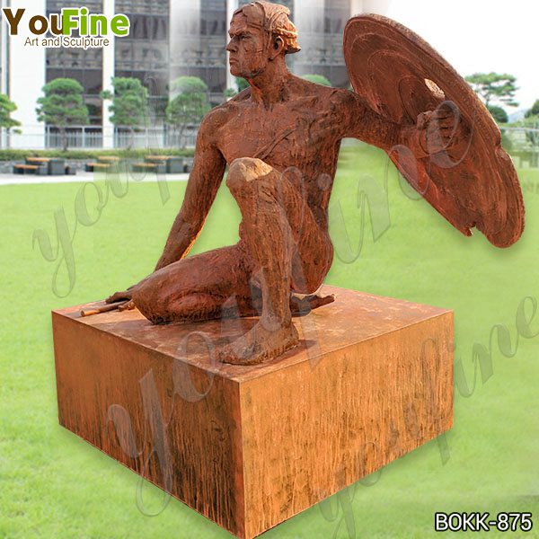 Custom Made Antique Bronze Man and Sword Statue for Sale BOKK-875