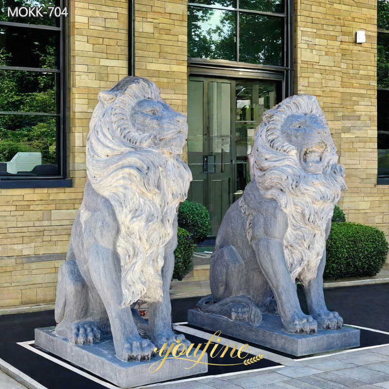Antique Stone Lion Garden Statue