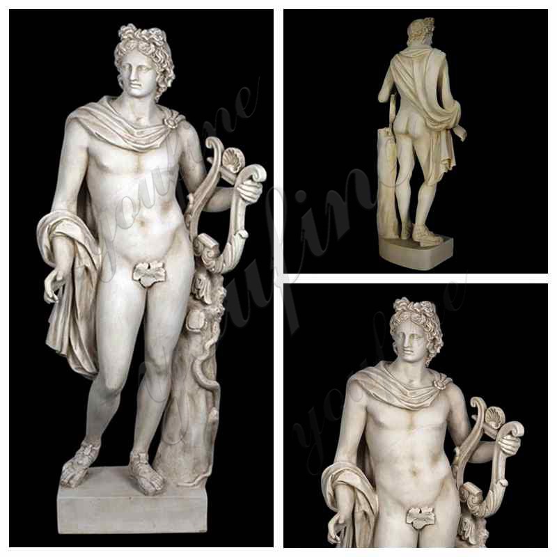 Apollo with Lyre life size Statue details