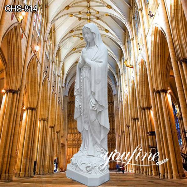 Catholic Outdoor White Marble Our Lady of Lourdes Statue Factory Direct