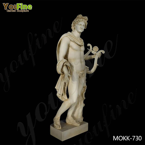 Classic Greek Marble Apollo with Lyre Life Size Statue for Sale