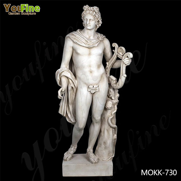 Classic Greek Marble Apollo with Lyre Statue