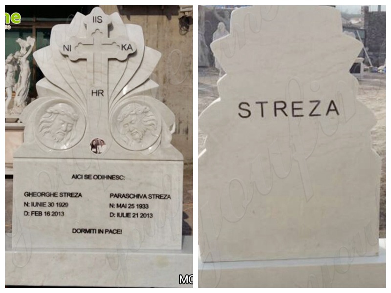 Cross marble memorial grave for sale