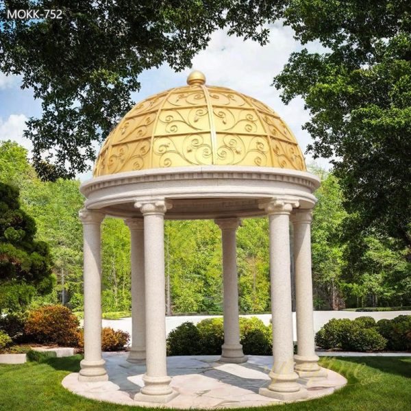Customized Sandstone Gazebo Garden Decoration China Supplier MOKK-752