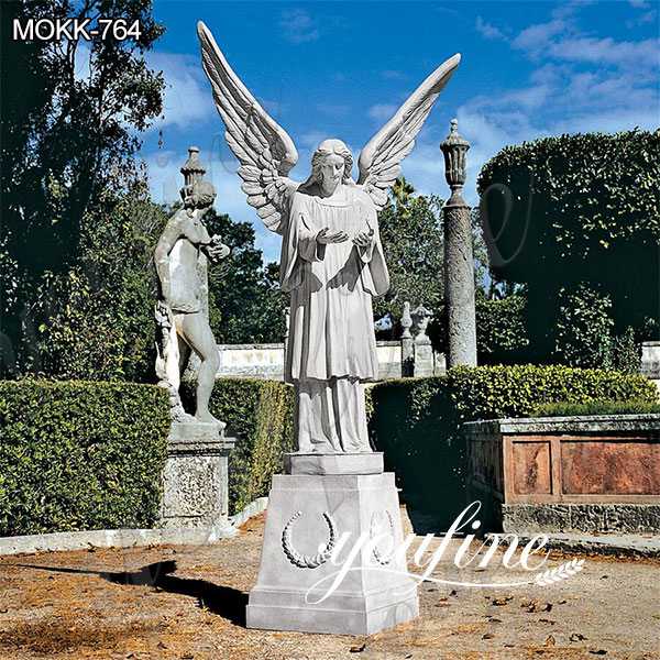 Garden White Marble Grand Cathedral Angel Sculpture for Sale MOKK-764