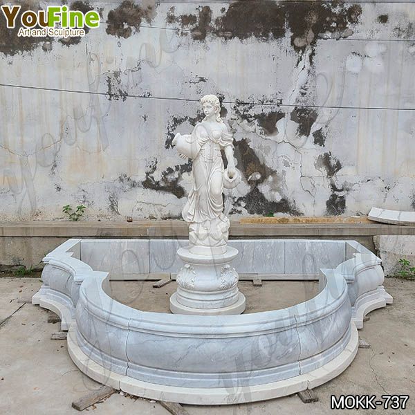 Hand Carved White Marble Water Maiden Fountain Factory Direct