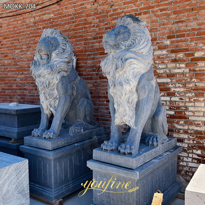Life Size Antique Stone Lion Garden Statue