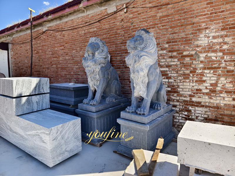 Life Size Antique Stone Lion Garden Statues