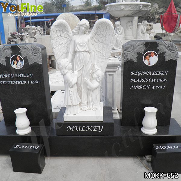 Marble Angel Memorials Headstones with Upright Granite Monument Suppliers MOKK-652