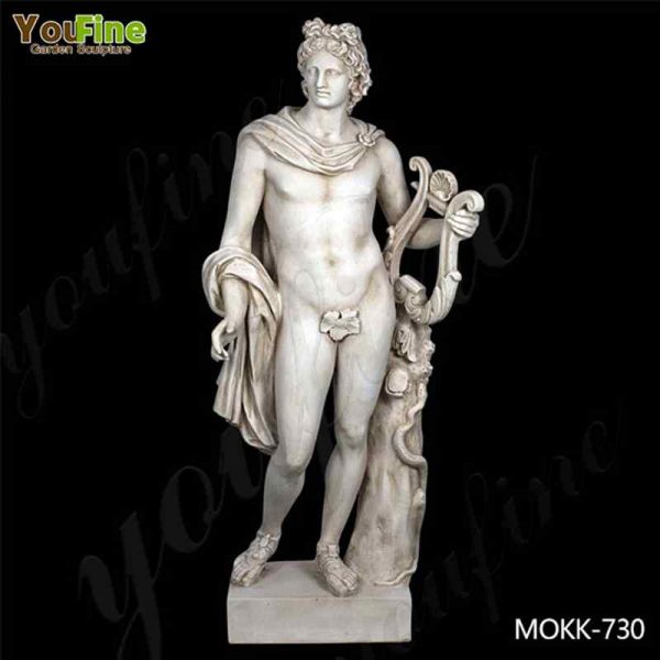 Marble Apollo with Lyre Life Size Statue