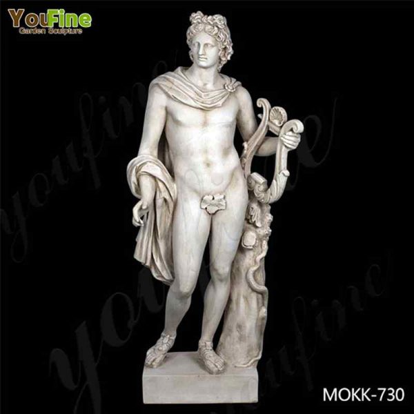 Life Size Marble Apollo with Lyre Statue