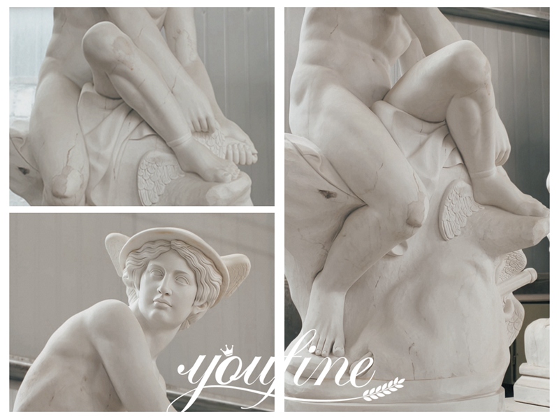Mercury Attaching His Wings Statue details