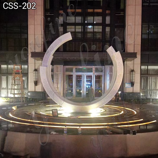 Modern Metal Stainless Steel Circle Sculpture