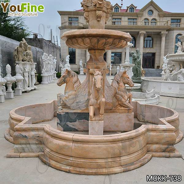 Natural Tiered Marble Water Horse Fountains for Sale