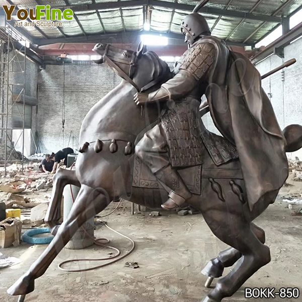 Outdoor Bronze Warrior Horse Statue