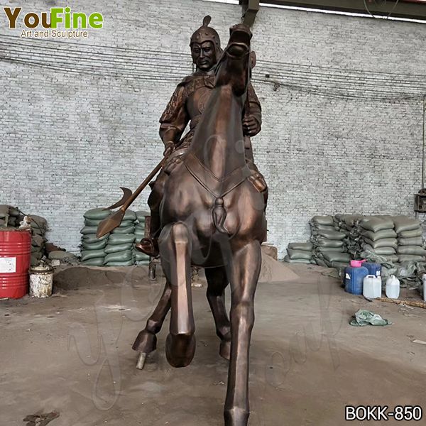 Outdoor Large Bronze Warrior Horse Statue