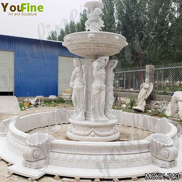 Outdoor Marble Woman Garden Fountain