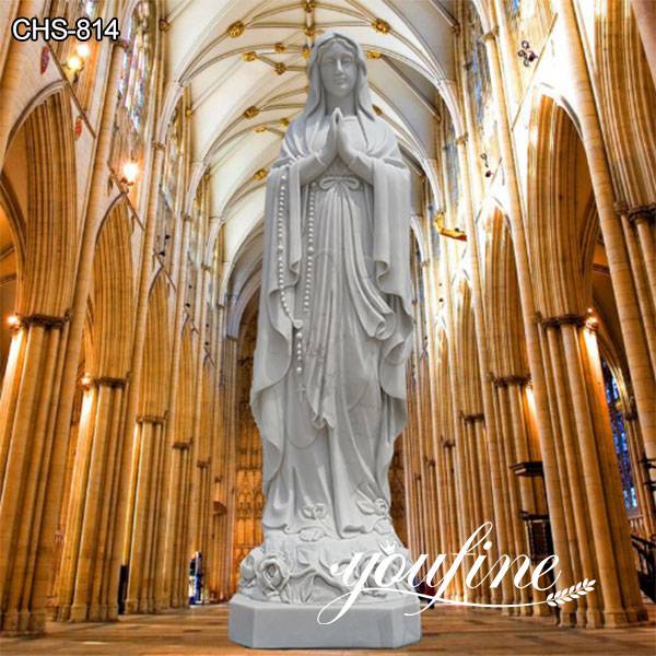 Outdoor White Marble Our Lady of Lourdes Statue Factory Direct